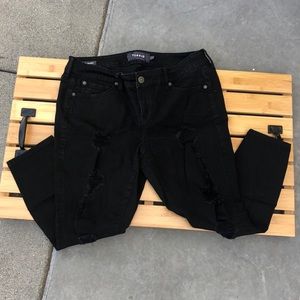 Torrid size 12s Black Distressed Jeans - short